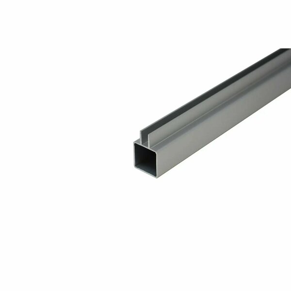 Eztube Centered Captive Fin Extrusion for 1/4in Panel Panel  Silver, 94in L x 1in W x 1in H 100-255S-94